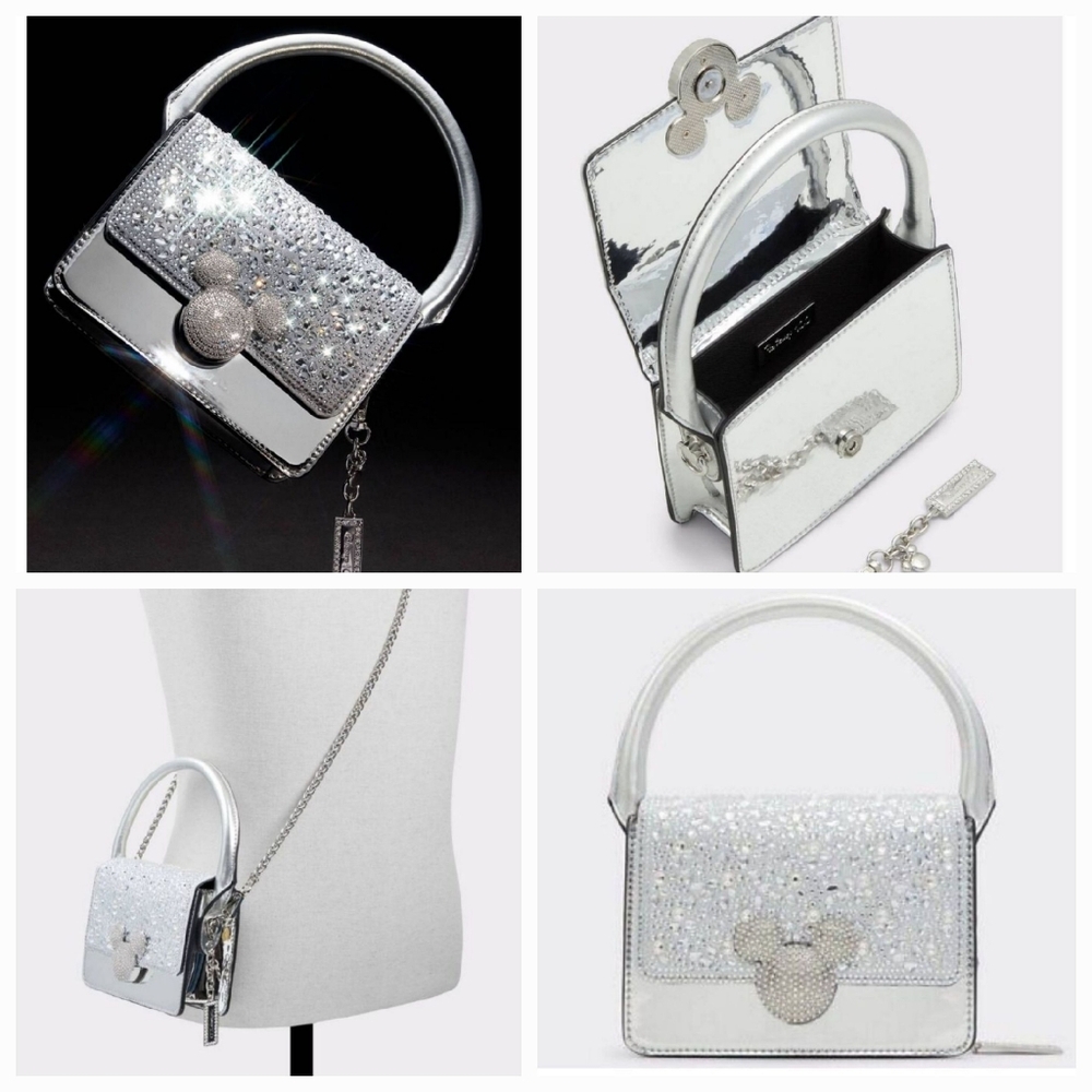 Disney X ALDO Platinum Collection Crystal Encrusted Crossbody Bag w Dust NWT